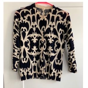 Navy blue printed J.Crew cardigan, XS